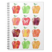 Aquarelle Pomme Carnet Monogramme initial (Devant)