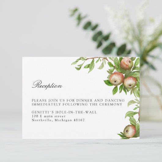 aquarelle pomme mariage carte d'accueil (Debout devant)