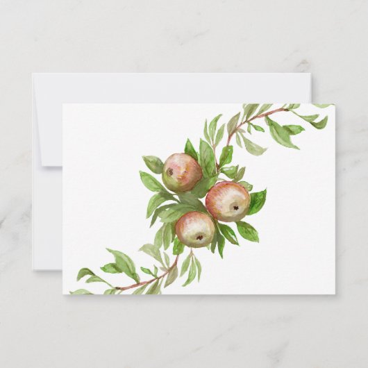 aquarelle pomme réponse mariage w choix de repas (Dos)