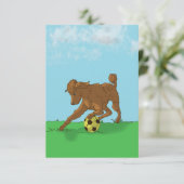 Aquarelle Poodle Brown avec carte de note Ball de  (Debout devant)