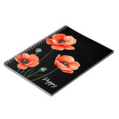 Aquarelle Poppy Fleur Art Nom Carnet Floral (Côté gauche)