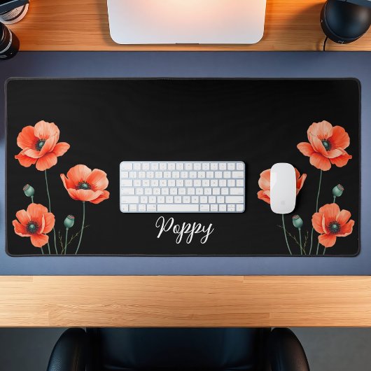 Aquarelle Populaire Fleur Art Nom Floral Desk Mat