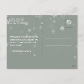 Aquarelle Porte verte Hiver Nouveau Faire-part (Dos)