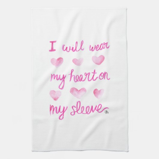 Aquarelle Porter le coeur sur la serviette de cuis (Vertical)