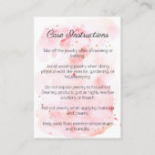 Aquarelle Portrait Bijoux Carte de visite de soins (Dos)