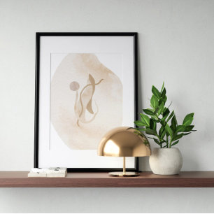 Aquarelle poster Abstrait Art moderne géométrique