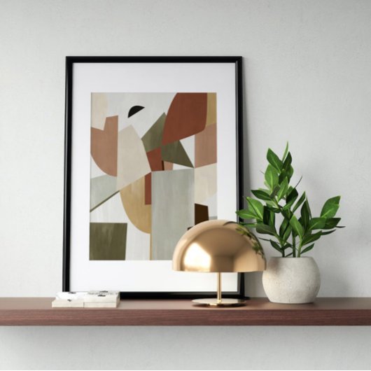 Aquarelle poster Abstrait Art moderne géométrique