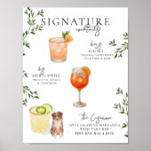 Aquarelle | Poster de boisson Signature de mariée (Devant)