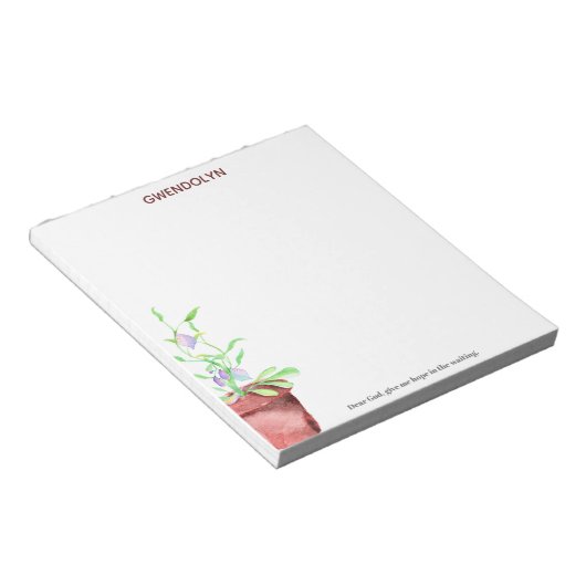 Aquarelle Poted Fig Tree Cher Dieu Bloc-notes (Incliné)