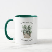 Aquarelle Poted Plante Personnalisé Café Mug (Gauche)