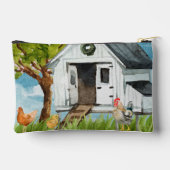 "Aquarelle Poulet Coop Imprimé Coupe Sac à coudre (Verso)