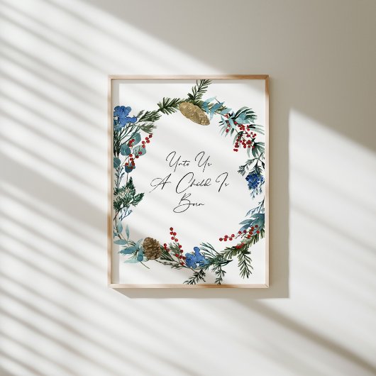 Aquarelle pour nous un enfant est né poster