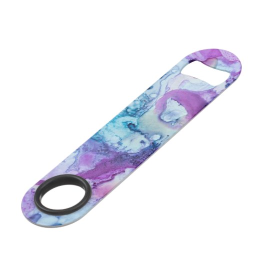 Aquarelle pourpre bleue violette moderne abstraite (Devant angulaire)