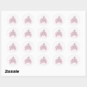 Aquarelle Princess Castle Sticker d'anniversaire (Feuille)