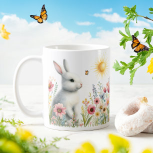 Aquarelle printanière lapin - Mug enfant Customisé