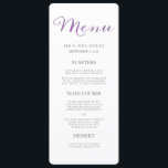 Aquarelle Pure Amour Menu Mariage / Violet<br><div class="desc">élégant,  élégant,  amusant - parfait!</div>