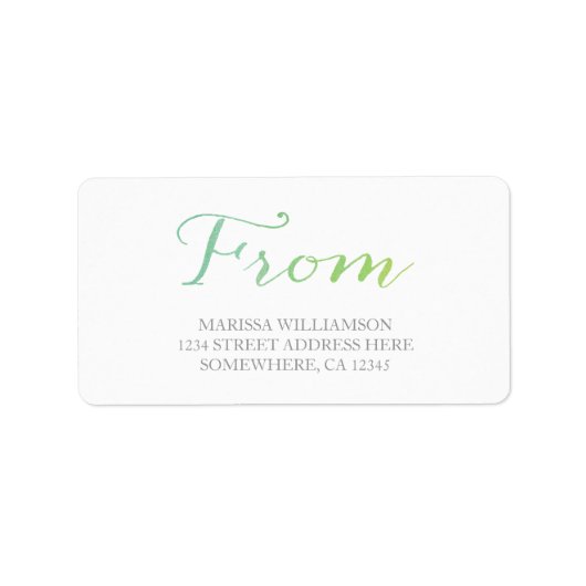 Aquarelle pure Étiquettes de adresse / Émeraude de (Devant)