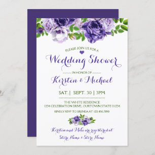 Aquarelle Purp Floral   Invitation Wedding shower