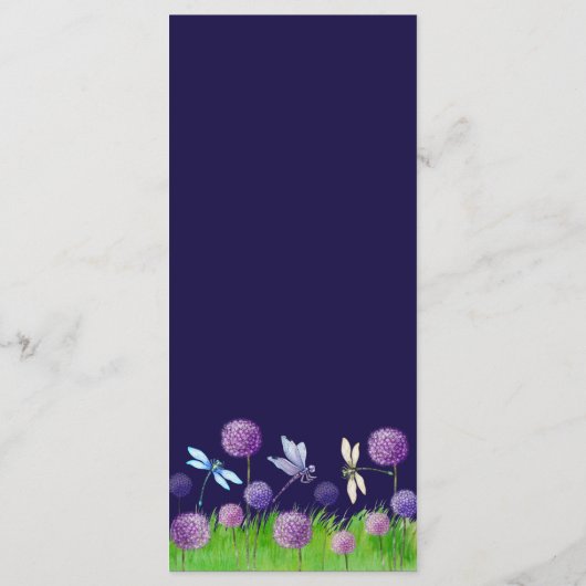 Aquarelle Purple Fleurs Menu Mariage Dîner (Dos)