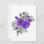 Aquarelle Purple Floral Douche nuptiale Invitation (Dos)