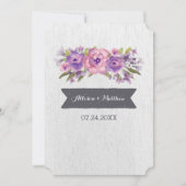 Aquarelle Purple Floral Invitations de mariage (Devant)