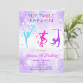 Aquarelle Purple Gymnastique Invitation d'annivers (Debout devant)
