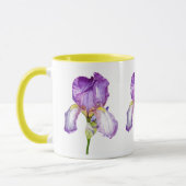 Aquarelle Purple Iris Mug botanique (Gauche)
