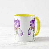 Aquarelle Purple Iris Mug botanique (Devant droit)