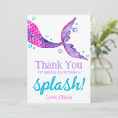 Aquarelle Queue de sirène Anniversaire Merci (Debout devant)