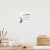 Aquarelle Rabbit Année Calendrier Poster 2023 (Cuisine)