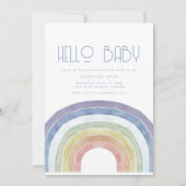Aquarelle Rainbow Baby shower Party Invitation (Devant)