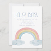 Aquarelle Rainbow Baby shower Party Invitation (Devant)