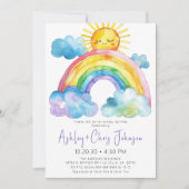 Aquarelle Rainbow Baby Sprinkle Invitation (Devant)