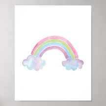 Aquarelle Rainbow Cloud Baby Poster