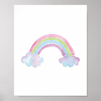 Aquarelle Rainbow Cloud Baby Poster