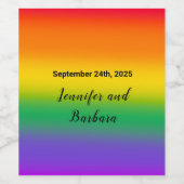 Aquarelle Rainbow Gay pride Vin Étiquettes (Étiquettes simples)
