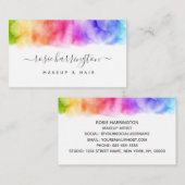 Aquarelle Rainbow Girl Carte de visite (Devant / Derrière)