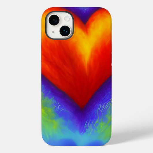 Aquarelle Rainbow Heart Design coque iphone person (Verso)