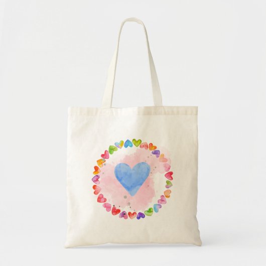 Aquarelle Rainbow Heart Sac (Devant)