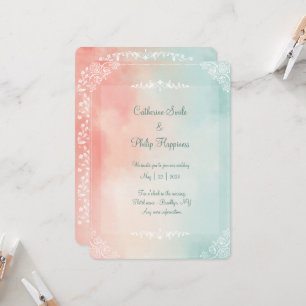 Aquarelle Rainbow Minimaliste Faire-part de mariag
