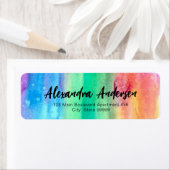 Aquarelle Rainbow Moderne Fancy Chic Étiquette de (En situation)