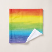 Aquarelle Rainbow Pride brillant Vibrant (Gant de toilette)