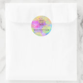 Aquarelle Rainbow Splash Classic Round Sticker (Sac)