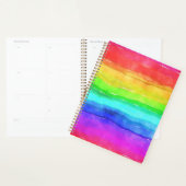 Aquarelle Rainbow Stripes Design Planner (Devant avec enveloppe)