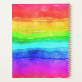 Aquarelle Rainbow Stripes Design Planner (Dos)