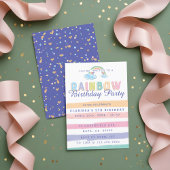 Aquarelle Rainbow Stripes Invitation Anniversaire