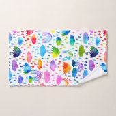 Aquarelle Rainbow Umbrellas Rainy Day Girls (Serviette à main)