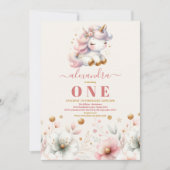 Aquarelle Rainbow Unicorn Anniversaire Invitation  (Devant)