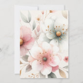 Aquarelle Rainbow Unicorn Anniversaire Invitation  (Dos)