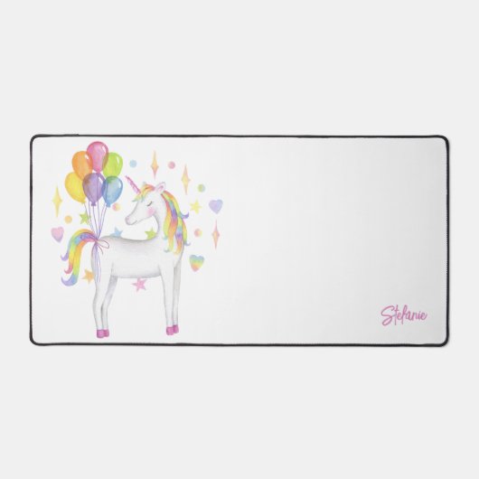 Aquarelle Rainbow Unicorn personnalisée (Recto)